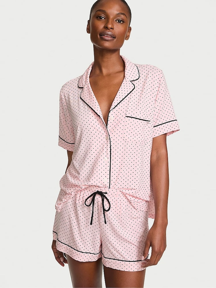 Victoria's Secret Angel Pink Polka Dot Modal Short Pyjamas Set - Image 1 of 3 Victoria's Secret Angel Pink Polka Dot Modal Short Pyjamas Set - Image 1 of 3