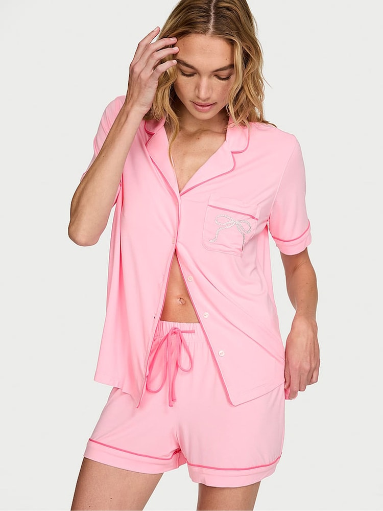 Victoria's Secret Victoria Pink Modal Short Pyjamas Set - Image 1 of 3 Victoria's Secret Victoria Pink Modal Short Pyjamas Set - Image 1 of 3