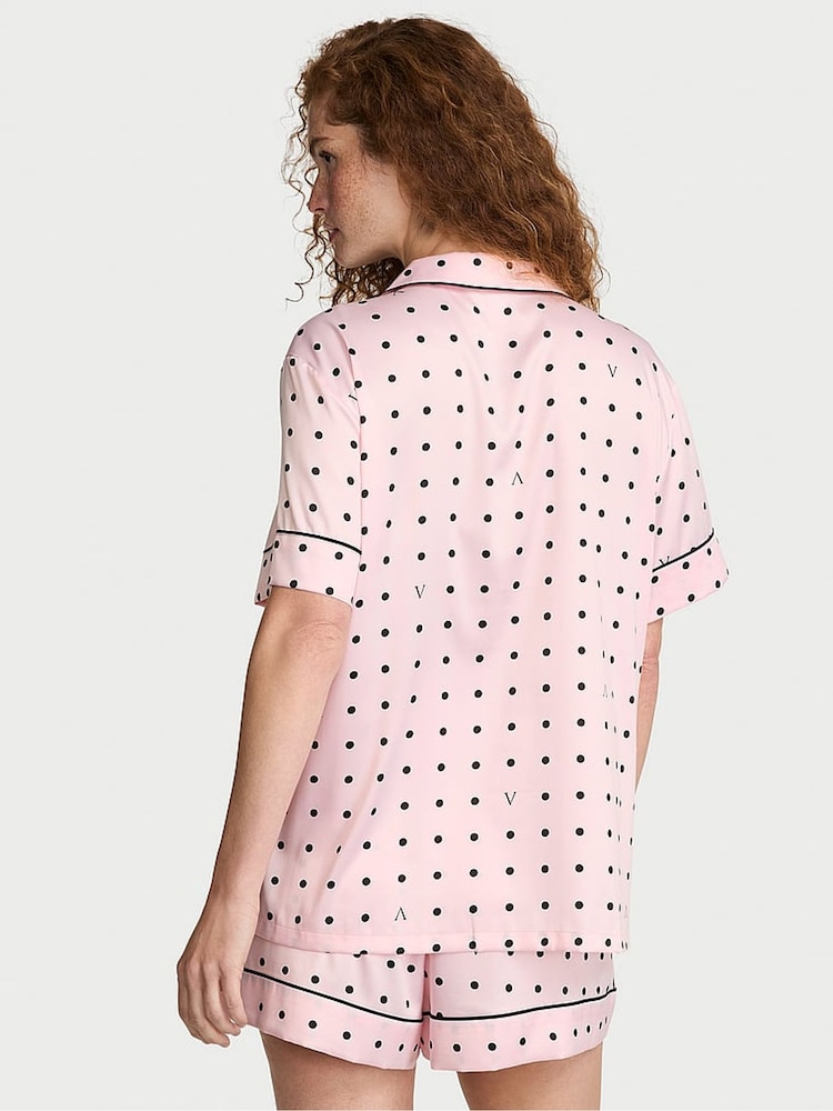 Victoria's Secret Angel Pink Polka Dot Satin Short Pyjamas Set - Image 3 of 3 Victoria's Secret Angel Pink Polka Dot Satin Short Pyjamas Set - Image 3 of 3