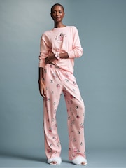 Victoria's Secret Christmas Pink Penguins Long Sleeve Flannel Pyjamas  Scrunchie Set - Image 1 of 3