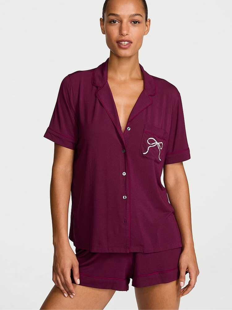 Victoria's Secret Kir Red Modal Short Pyjamas Set - Image 1 of 3 Victoria's Secret Kir Red Modal Short Pyjamas Set - Image 1 of 3