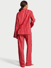 Victoria's Secret Christmas Red & Pink Stripe Flannel Long Pyjama Set - Image 2 of 2