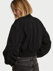 Victoria's Secret Black Parachute Cropped Bomber Jacket - Image 2 of 2