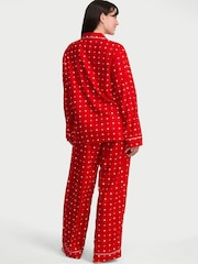 Victoria's Secret Lipstick Red Polka Dot Flannel Long Pyjama Set - Image 2 of 2