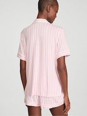 Victoria's Secret Pink Iconic Stripe Bow Modal Short Pyjamas Set - Image 2 of 3