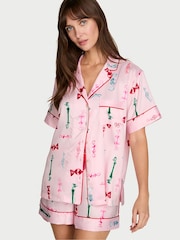 Victoria's Secret Angel Pink Candies Satin Short Pyjamas Set - Image 1 of 3