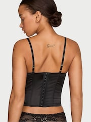 Victoria's Secret Black Satin Lace Trim Corset Top - Image 2 of 2