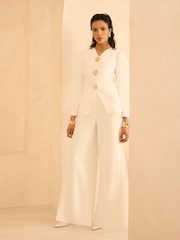 Mint Velvet Statement Button Sculpted Jacket - Afbeelding 2 van 7