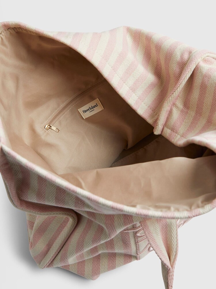 River Island Pink Striped Soak Up The Sun Roll Top Bag - Image 5 of 5