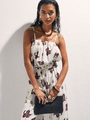 River Island Bardot Palm Print Jumpsuit - 圖片 2/4