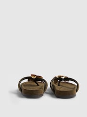 River Island Green Flower Toe Footbed Thong - Image 3 of 5