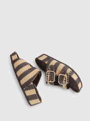 River Island Brown Stripe Raffia Footbed Sandals - Image 6 of 6