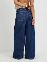 River Island Blue Petite High Rise Brandy Soft Wide Leg Jeans - Image 2 of 4