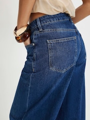 River Island Blue Petite High Rise Brandy Soft Wide Leg Jeans - Image 3 of 4