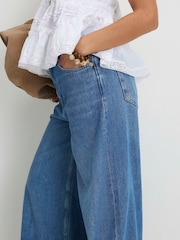 River Island Blue Petite High Rise Brandy Soft Wide Leg Jeans - Image 2 of 3