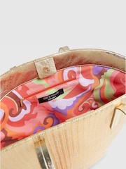 River Island Gold Terry De Havilland Raffia Winged Shopper Bag - Image 6 of 6