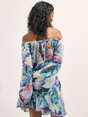 River Island Purple Terry De Havilland Butterfly Bardot Top - Image 4 of 4
