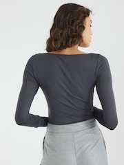 River Island Cream Long Sleeve Ribbed Tops 2 Pack - Image 3 of 4