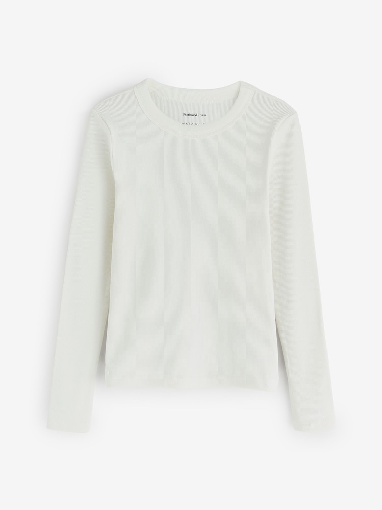 River Island Cream Long Sleeve Ribbed Tops 2 Pack - Image 5 of 5 River Island Cream Long Sleeve Ribbed Tops 2 Pack - Image 5 of 5