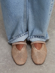 River Island Gold Crochet Ballet Pumps - Image 6 of 6