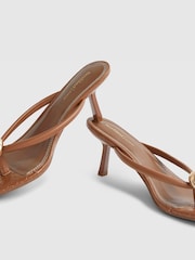 River Island Brown Hardware Toe Thong Sandals - Image 5 of 6