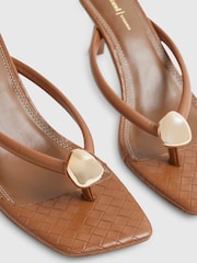 River Island Brown Hardware Toe Thong Sandals - Image 6 of 6