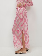 River Island Pink Crochet Motif Maxi Skirt - Image 4 of 4