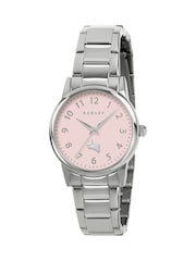 Radley Silver Plated Pink Satin Dial Stainless Steel Bracelet Watch - Image 1 of 4