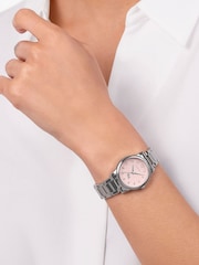 Radley Silver Plated Pink Satin Dial Stainless Steel Bracelet Watch - Image 3 of 4