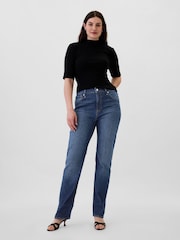 Gap Dark Wash High Waisted '90s Original Straight Jeans - Image 5 of 6
