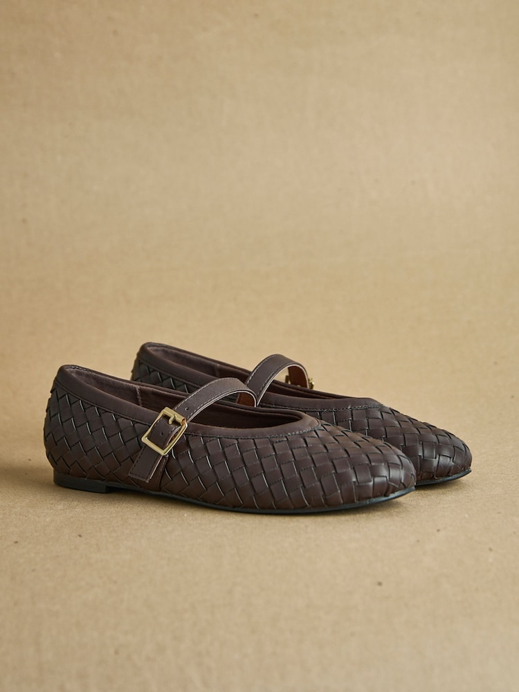 Linzi Brown Index Woven Mary Jane Shoes - Image 1 of 5