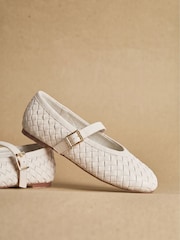 Linzi Nude Index Woven Mary Jane Shoes - Image 1 of 5