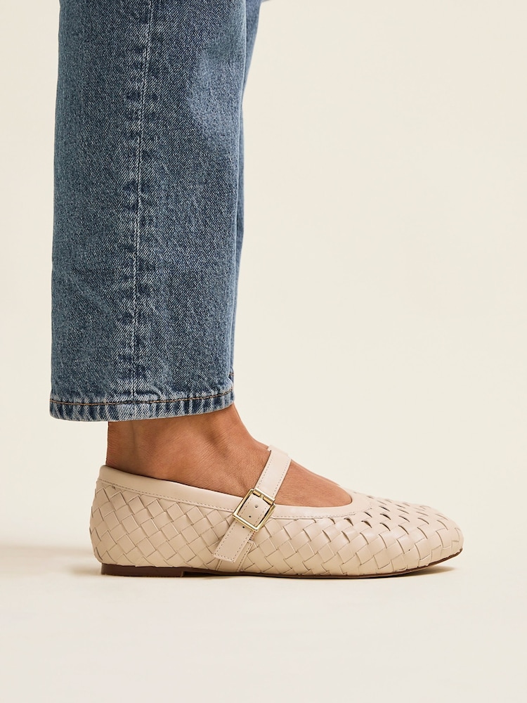Linzi Nude Index Woven Mary Jane Shoes - Image 1 of 5