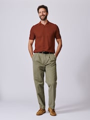 Aubin Red Alford Textured Polo Shirt - Image 4 of 5