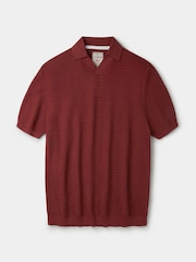 Aubin Red Alford Textured Polo Shirt - Image 5 of 5