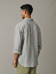 Aubin Green Worlaby Linen Shirt - Image 2 of 5