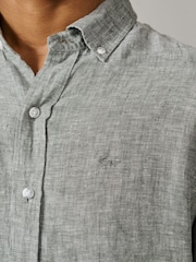 Aubin Green Worlaby Linen Shirt - Image 4 of 5