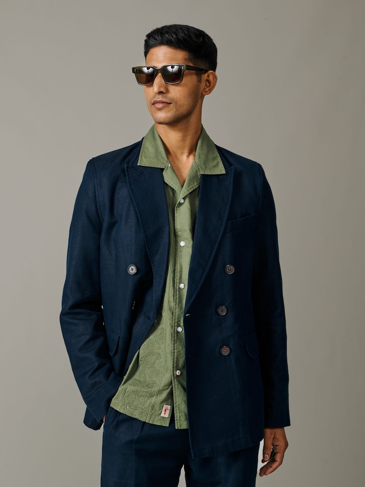 Aubin blå Northfield DB blazer med lommelapper - Bilde 1 av 4