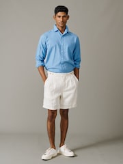 Aubin Blue Grainsby Linen Cotton Shirt - Image 4 of 5