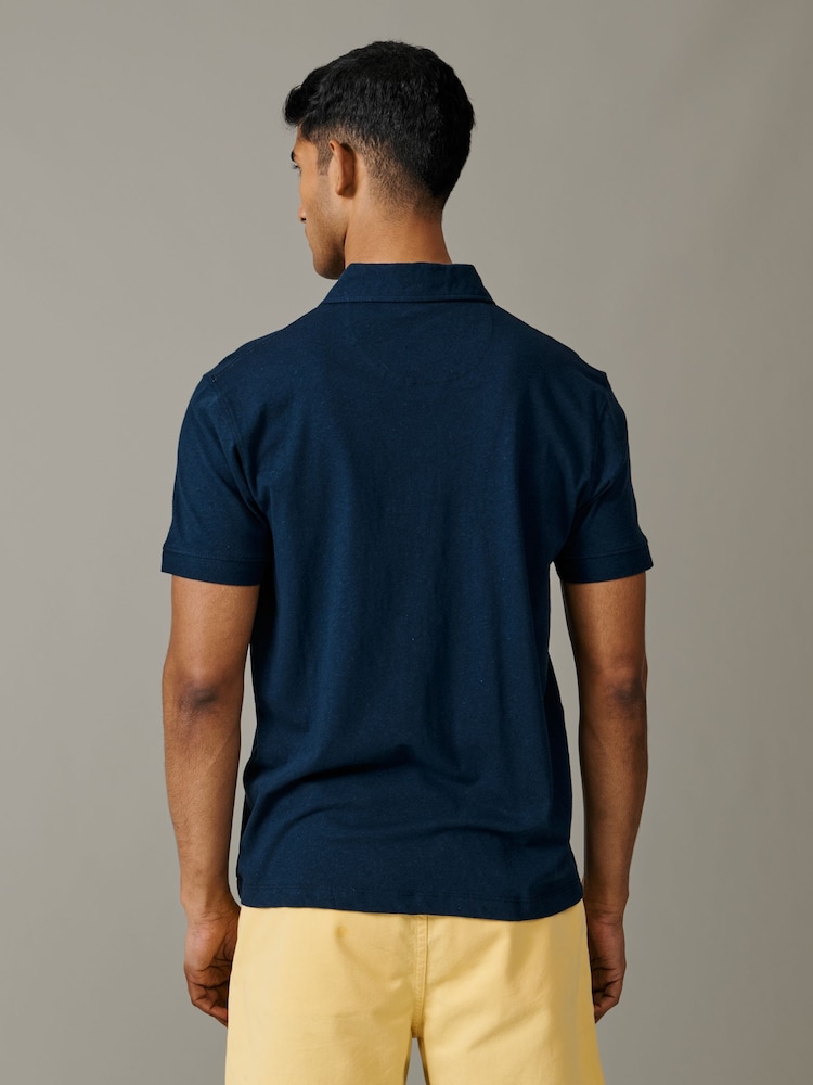 Синий - Рубашка поло с открытым воротником Aubin Heritage - Изображение 2 5