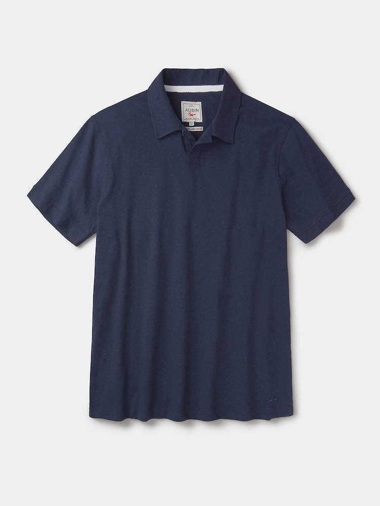 Синий - Рубашка поло с открытым воротником Aubin Heritage - Изображение 5 5