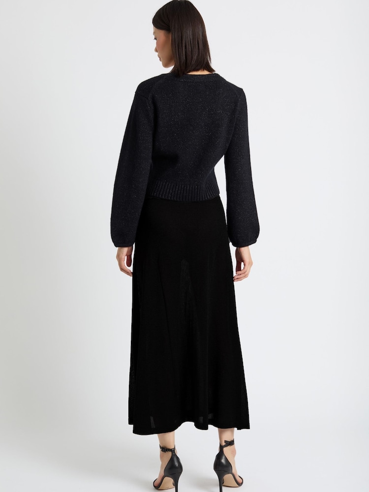 Chinti & Parker Laura Whitmore Embellished Bow Black Cardigan - Image 2 of 4 Chinti & Parker Laura Whitmore Embellished Bow Black Cardigan - Image 2 of 4