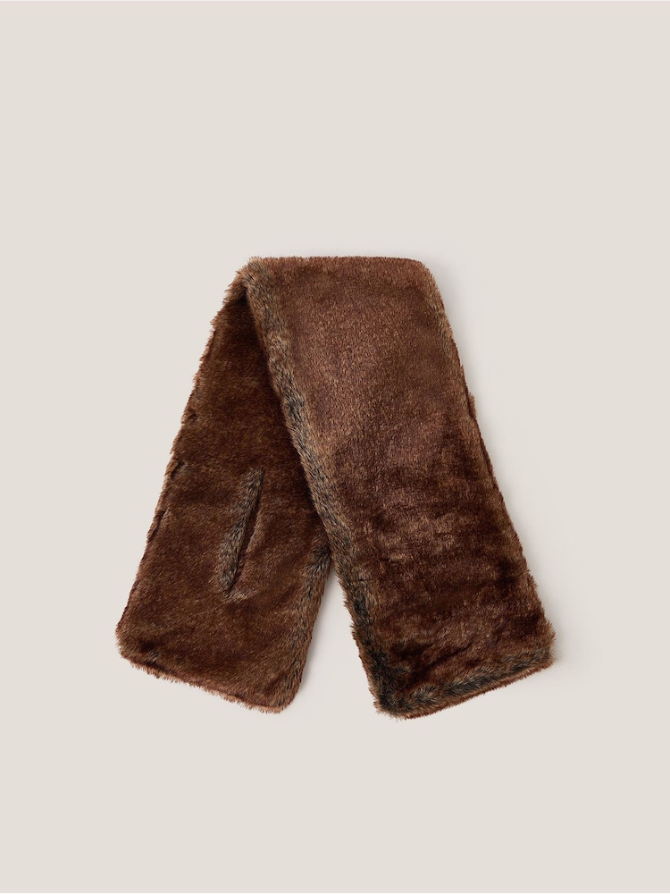 Monsoon Cream Agnes Faux Fur Scarf - Image 1 of 3 Monsoon Cream Agnes Faux Fur Scarf - Image 1 of 3