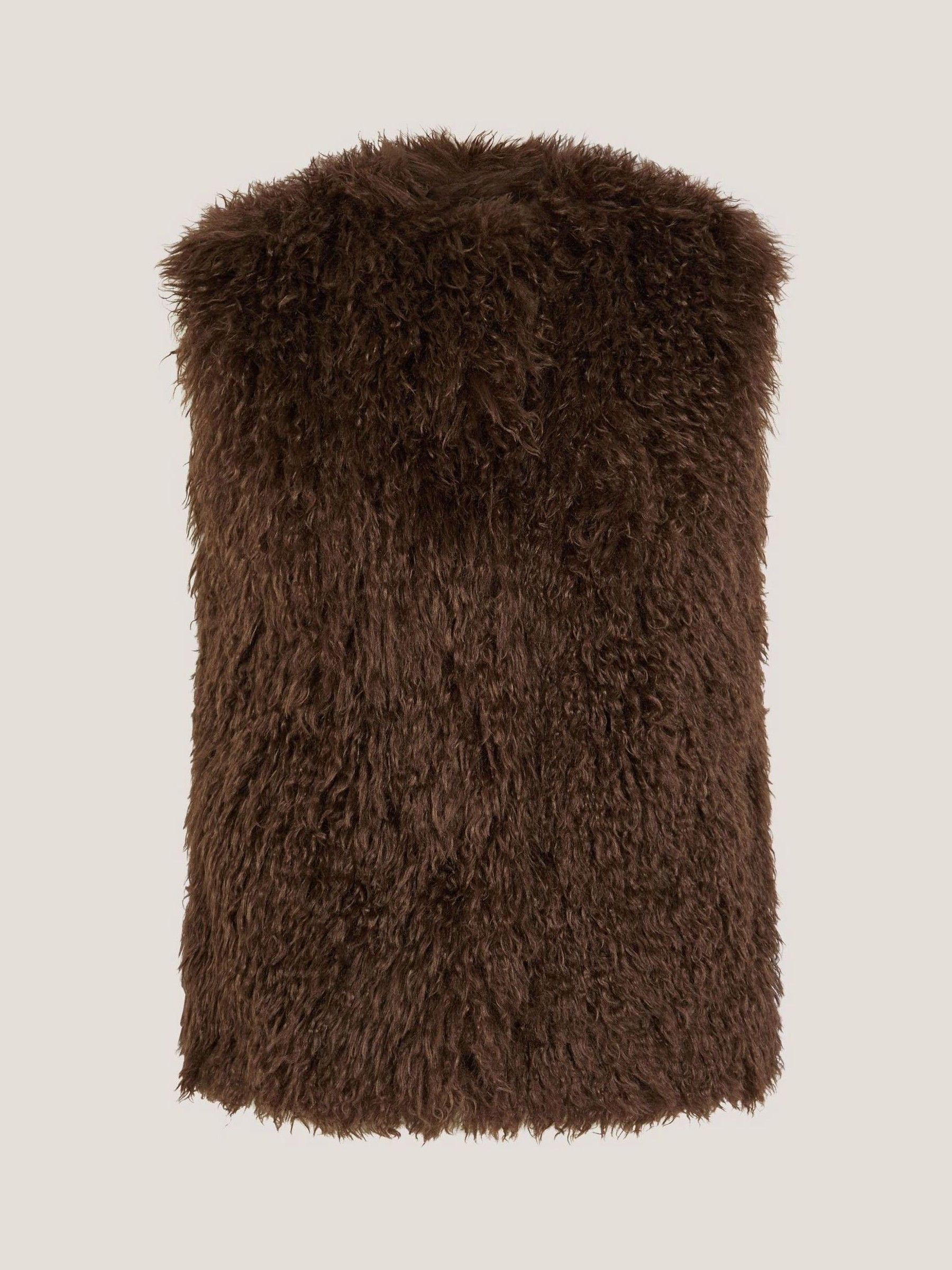 Buy Monsoon Brown Maeve Shaggy Faux Fur Gilet from Next USA