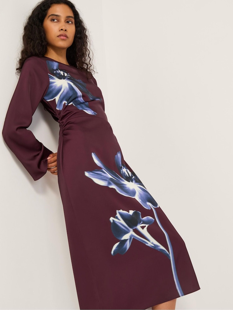 Monsoon Red Polly Floral Print Midi Dress - Image 1 of 4 Monsoon Red Polly Floral Print Midi Dress - Image 1 of 4