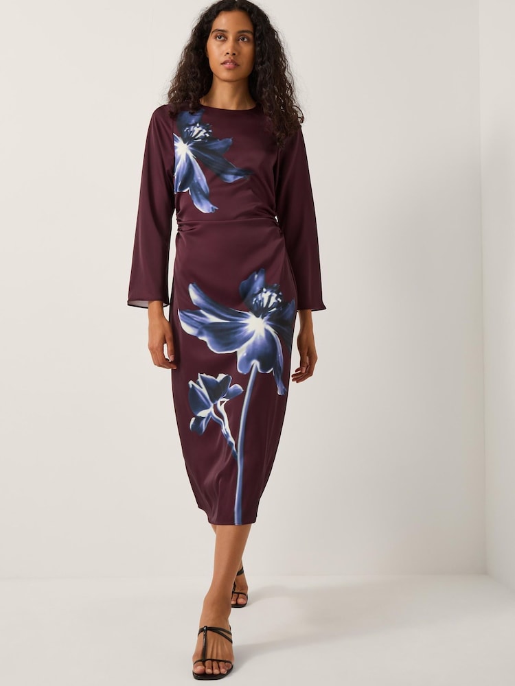 Monsoon Red Polly Floral Print Midi Dress - Image 2 of 4 Monsoon Red Polly Floral Print Midi Dress - Image 2 of 4