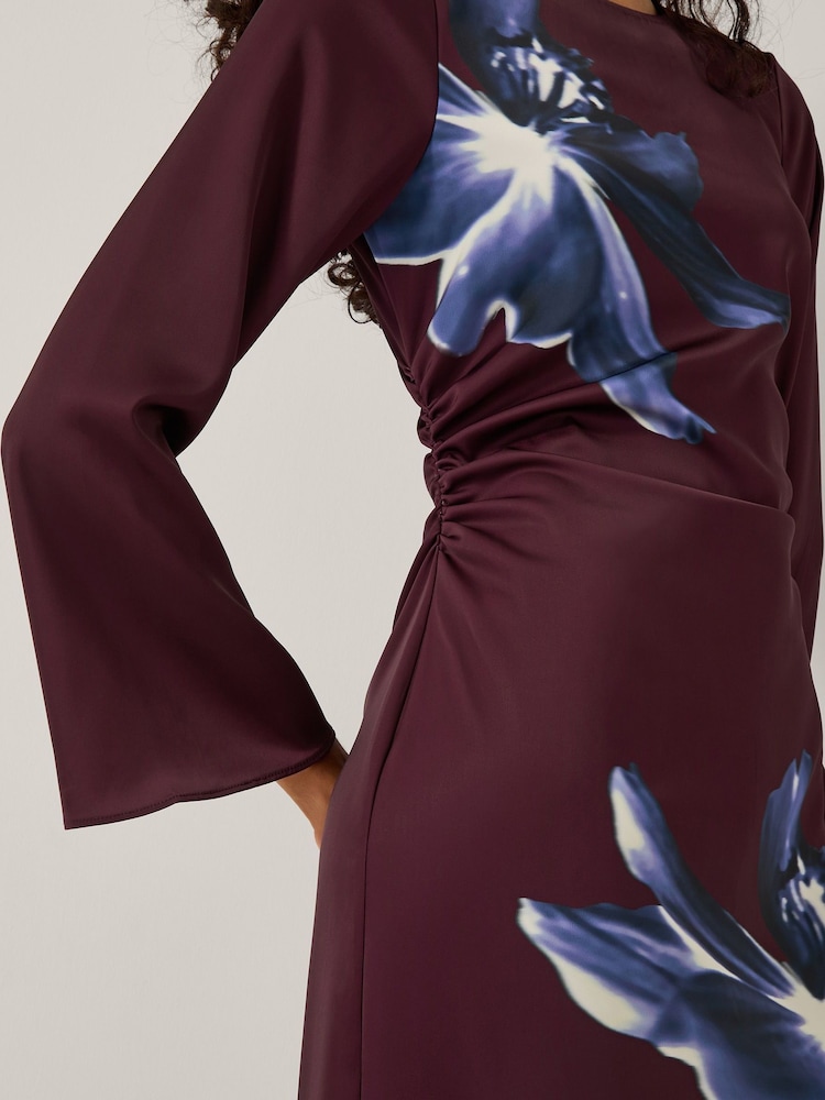 Monsoon Red Polly Floral Print Midi Dress - Image 4 of 4