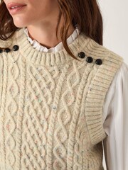 Monsoon Grey Carly Cable Knit Vest - Image 2 of 5