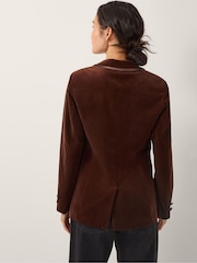 Monsoon Brown Mila Single Breasted Velvet Blazer - Image 2 of 5