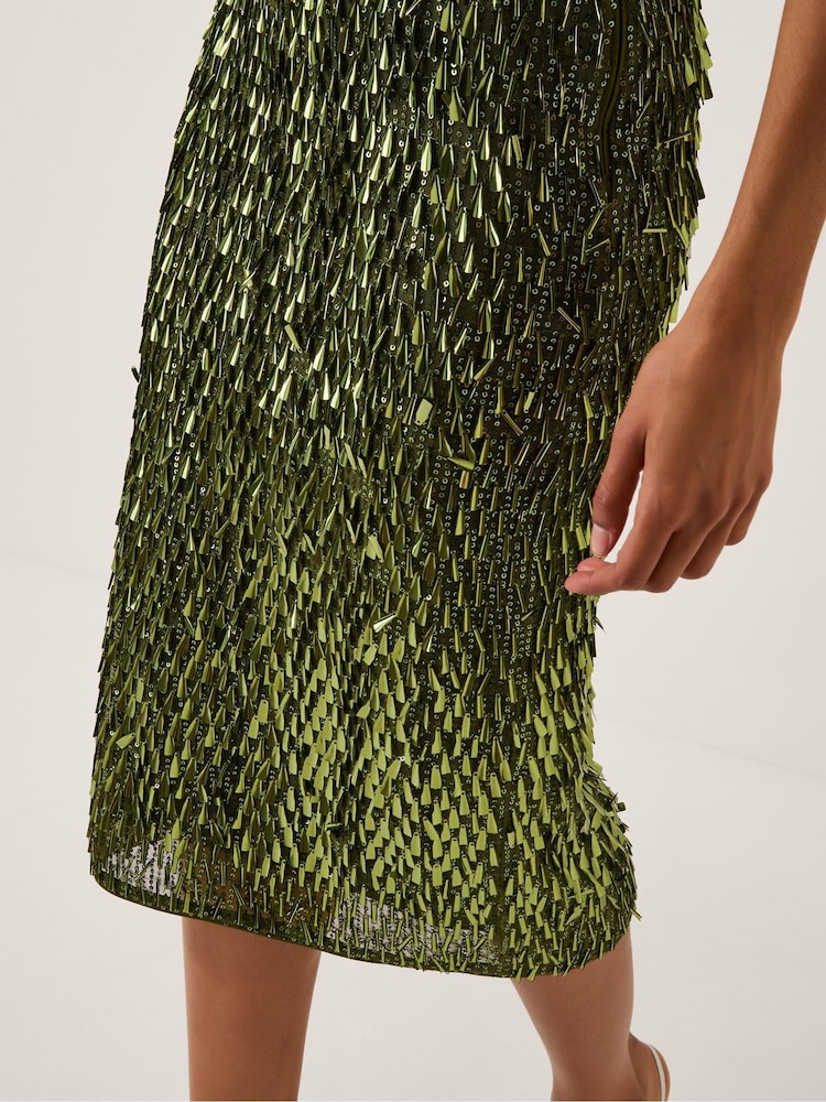 Monsoon Green Serenity Sequin Midi Skirt - Image 4 of 4 Monsoon Green Serenity Sequin Midi Skirt - Image 4 of 4